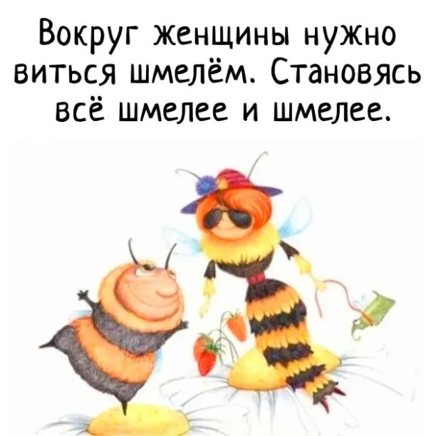 Вокруг женщины нужно виться шмелём Становясь всё шмелее и шмелее