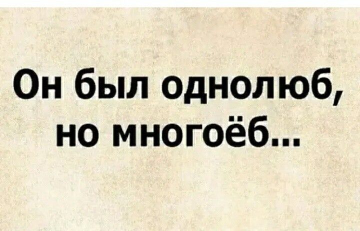 Он был однолюб но многоёб