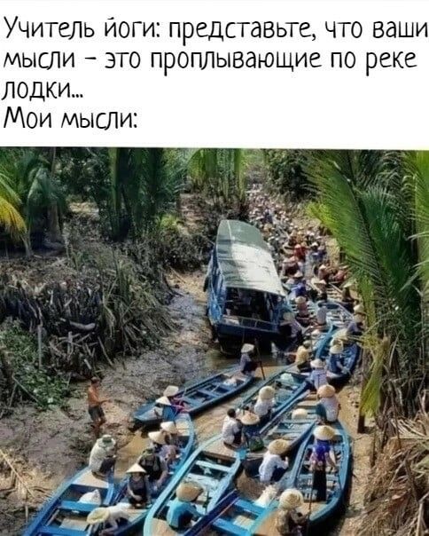 Учитель йоги представьте что ваши мысли это проплывающие по реке ЛОДКИ Мои мыши