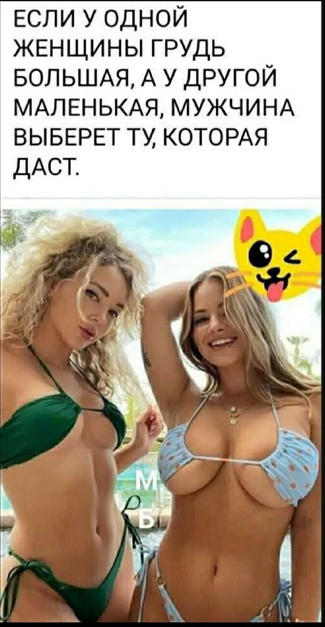 если у одной женщины грудь БОЛЬШАЯ А у другой МАЛЕНЬКАЯ МУЖЧИНА ВЫБЕРЕТ ту КОТОРАЯ дАСТ