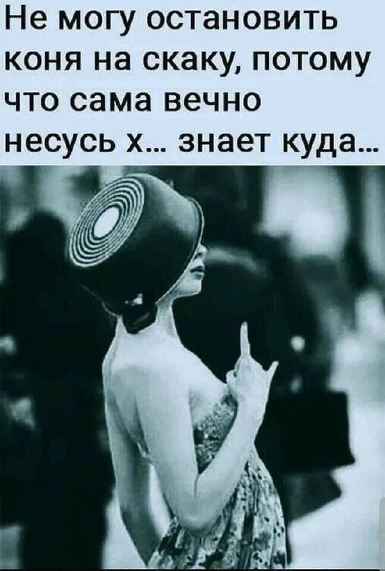 Не МОГУ ОСТаНОВИТЬ КОНЯ на скаку ПОТОМУ ЧТО сама вечно несусь Х знает куда