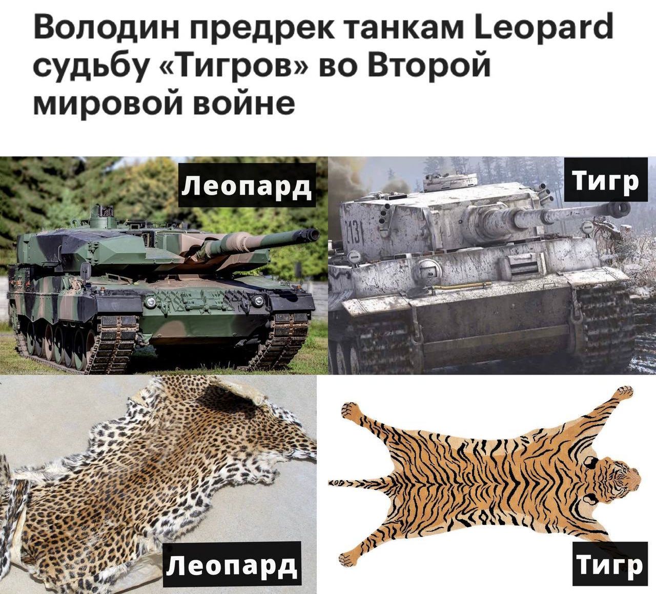 Володин предрек танкам еорагсі судьбу Тигров во Второй мировой войне