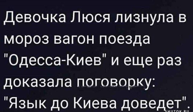 Девочка Люся лизнула в мороз вагон поезда Одесса Киев и еще раз доказала поговорку Язык до Киева довед