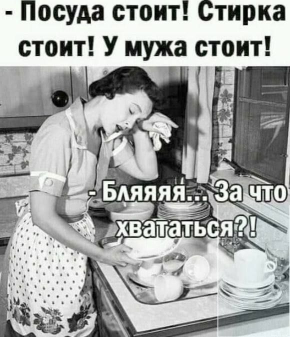Посуда стоит Стирка стоит У мужа стоит