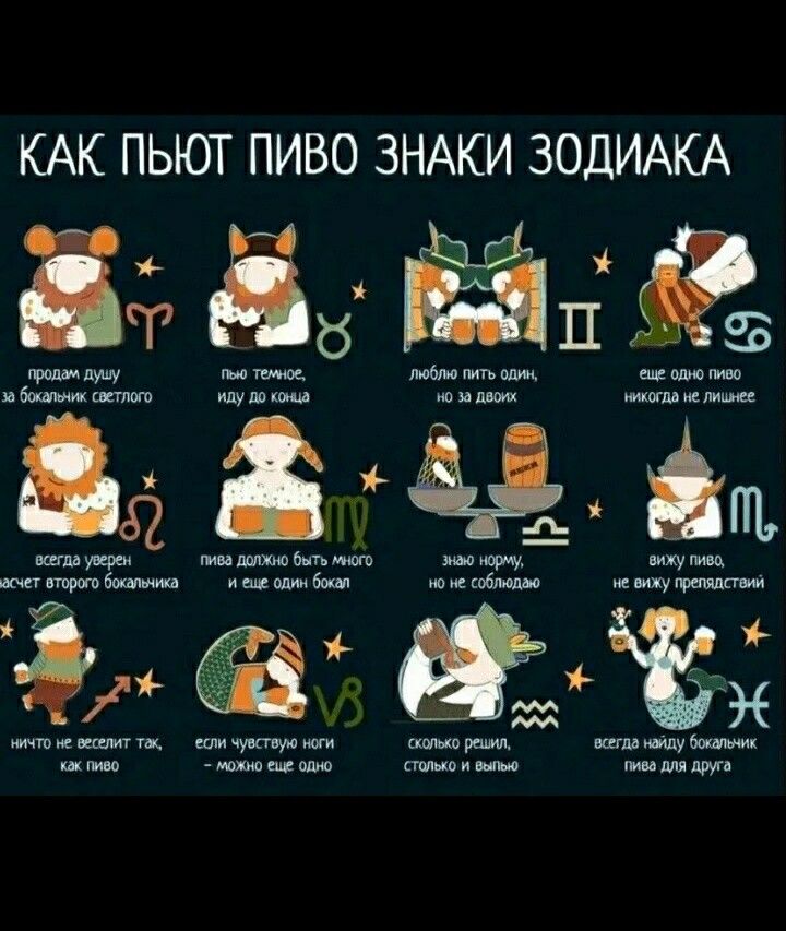 КАК ПЬЮТ ПИВО ЗНАКИ ЗОДИАКА ЙЫЕ ё Жк апм ни ими шум тп