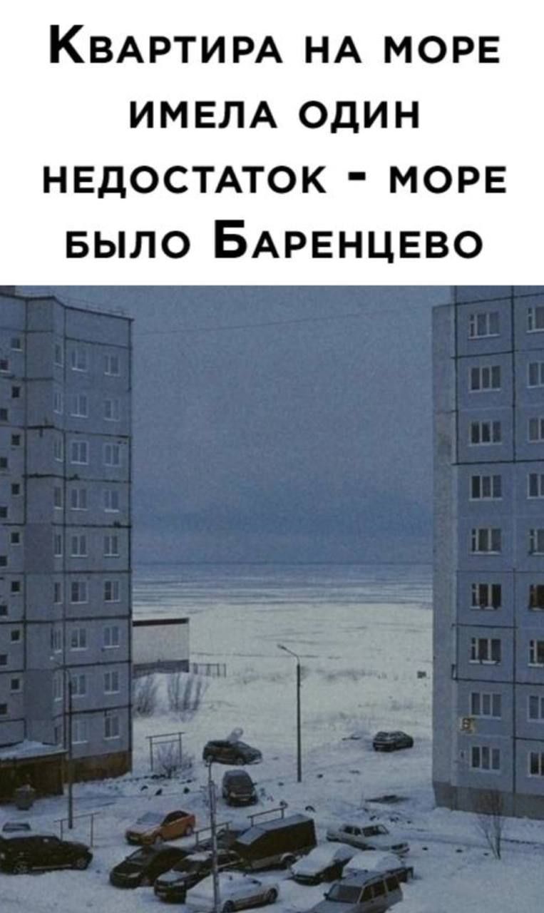 КВАРТИРА НА МОРЕ ИМЕЛА один недостлок МОРЕ БЫЛО БАРЕНЦЕВО