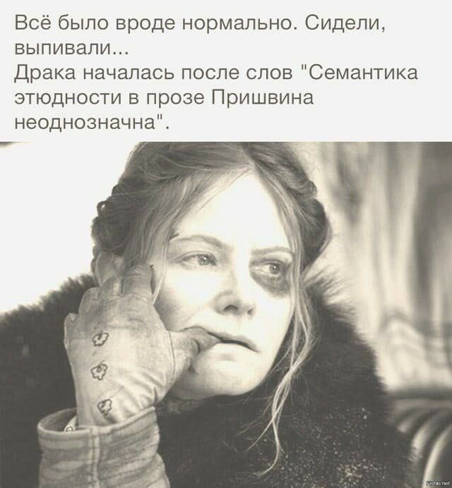 Все было вроде нормально Сидели выпивали Драка началась после слов Семантика зтюдности в прозе Пришвина неоднозначна
