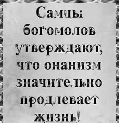 г Самцы богомолов утверждают 9 что онанизм значительно продлевает і жизнь