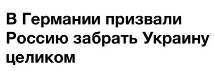 В Германии призвали Россию забрать Украину целиком