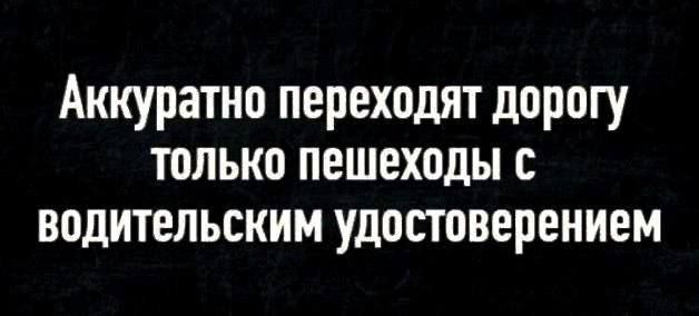 Аккуратно переходят дорогу только пешеходы водительским удостоверением