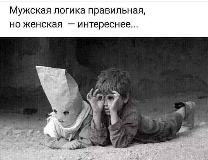 Мужская логика правильная но женская интереснее