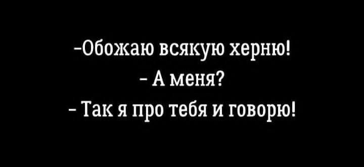 Обожаю всякую херню А меня Так я про тебя и говорю