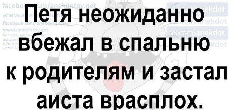 Петя неожиданно вбежал в спальню к родителям и застал аиста врасплох