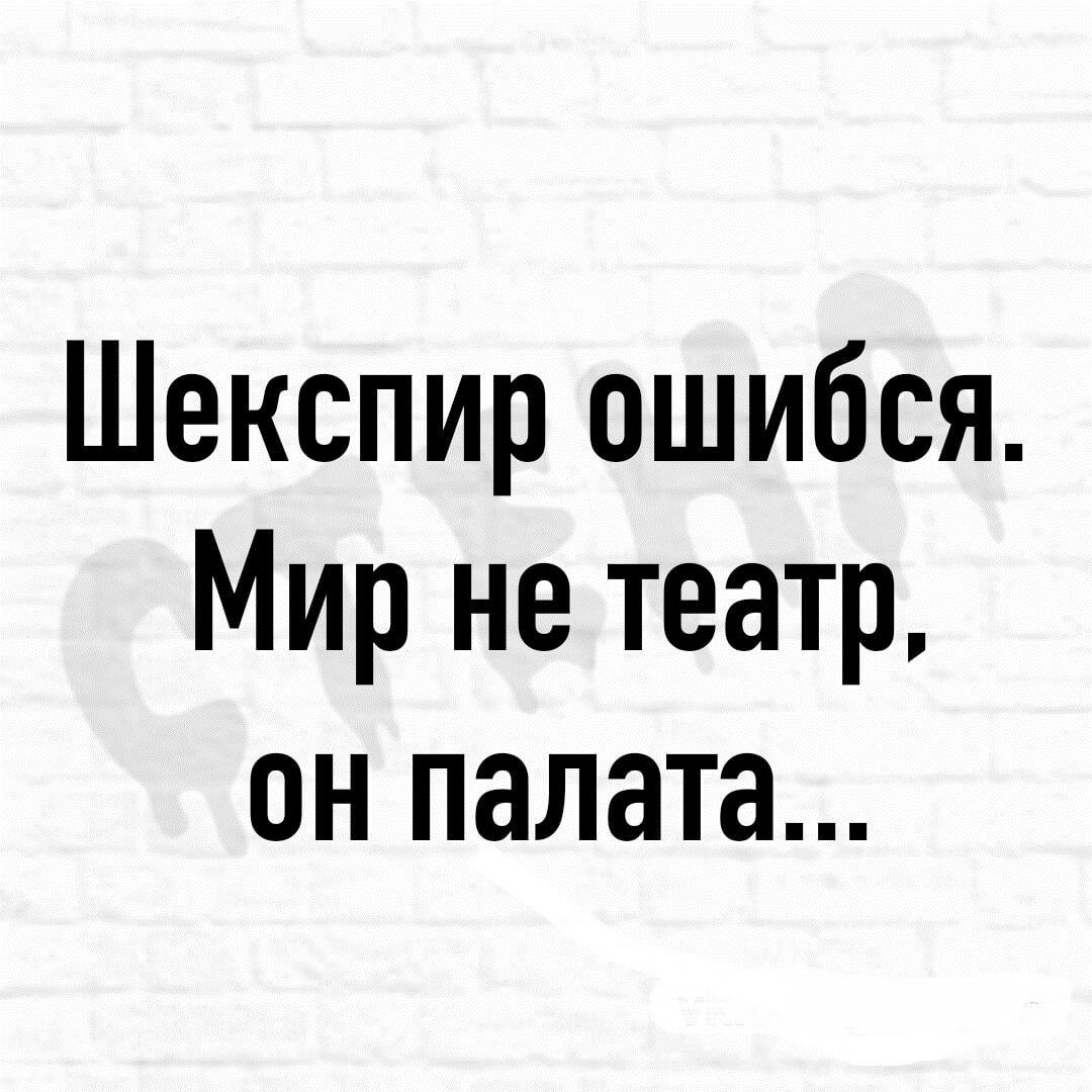 Шекспир ошибся Мир не театр он палата
