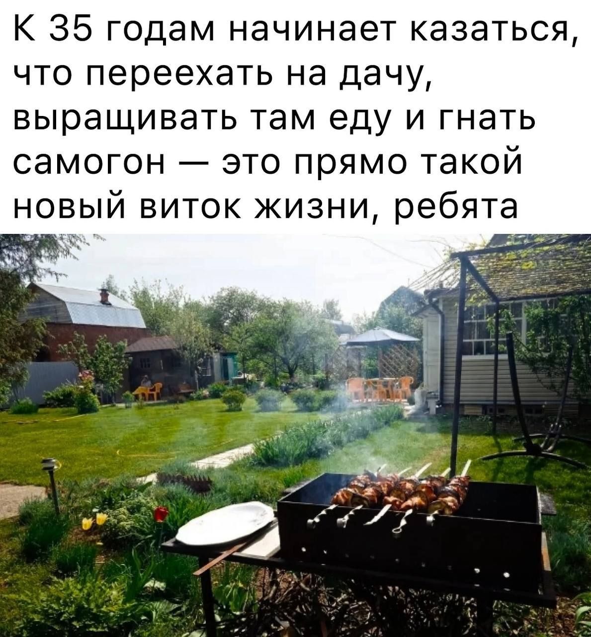 К 35 годам начинает казаться что переехать на дачу выращивать там еду и гнать самогон это прямо такой новый виток жизни ребята