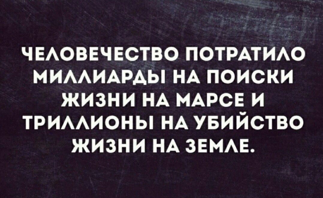 ЧЕАОВЕЧЕСТВО ПОТРАТИАО МИААИАРАЫ НА ПОИСКИ ЖИЗНИ НА МАРСЕ И ТРИААИОНЫ НА УБИЙСТВО ЖИЗНИ НА ЗЕМАЕ