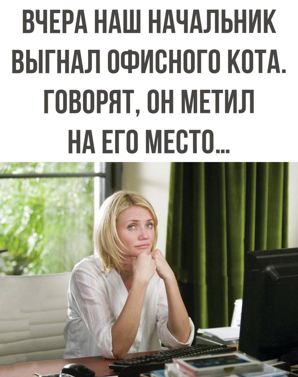 ВЧЕРА НАШ НАЧАЛЬНИК ВЫГНАЛ ОФИБНПГП КОТА ГОВОРЯТ ОН МЕТИЛ НА ЕГО МЕСТО