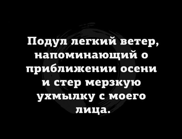 Подуп легкий ветер напоминающий о приближении осени и стер мерзкую ухмыпку моего лица