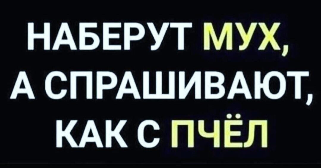 НАБЕРУТ МУХ А СПРАШИВАЮТ КАК С ПЧЁЛ