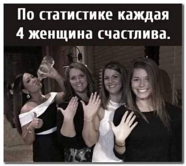 По статистике каждая 4 женщина счастлива _в 11
