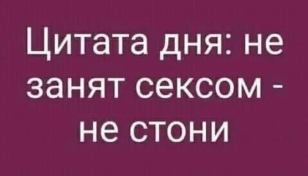 Цитата дня не занят сексом не стони