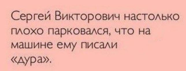 Сергей Викторович наСТОАЬКО пдохо парковадся что на машине ему писаАИ Аура