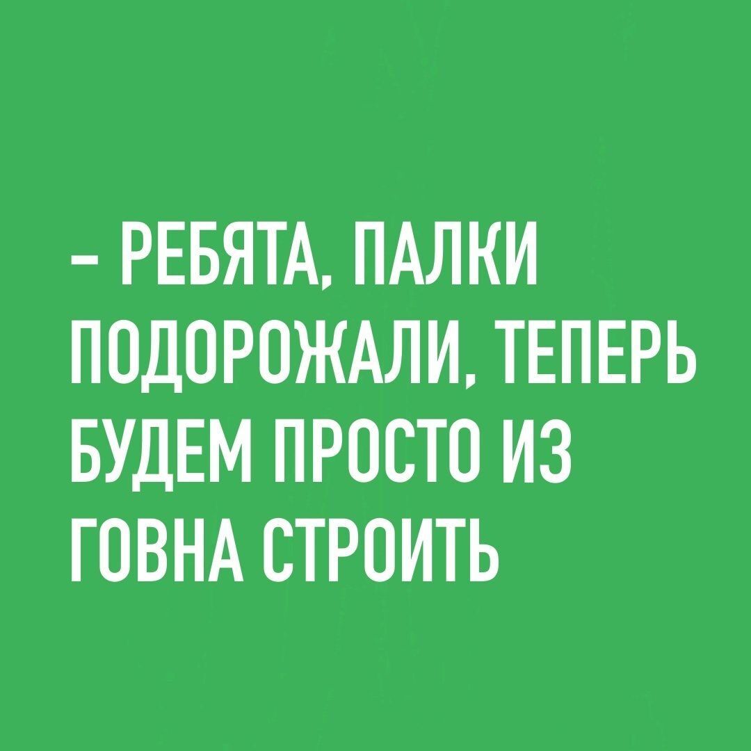 РЕБЯТА ПАЛКИ ПОДОРОЖАЛИ ТЕПЕРЬ БУДЕМ ПРОСТО ИЗ ГОВНА СТРОИТЬ