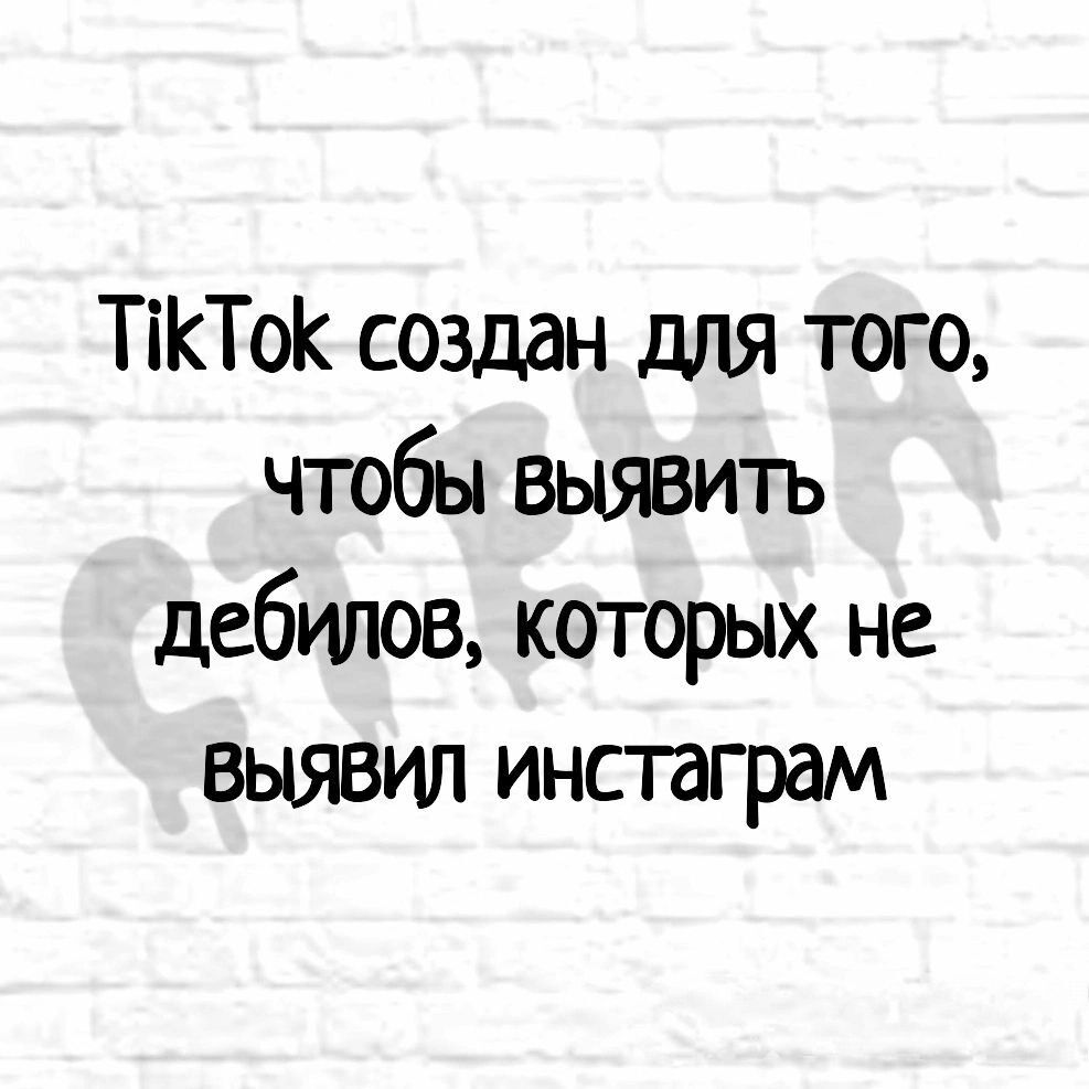 ТіКТоК создан для того чтобы выявить дебилов которых не выявил инстаграм