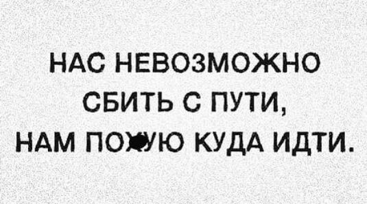 НАС НЕВОЗМОЖНО СБИТЬ С ПУТИ НАМ ПОЮ КУДА ИдТИ