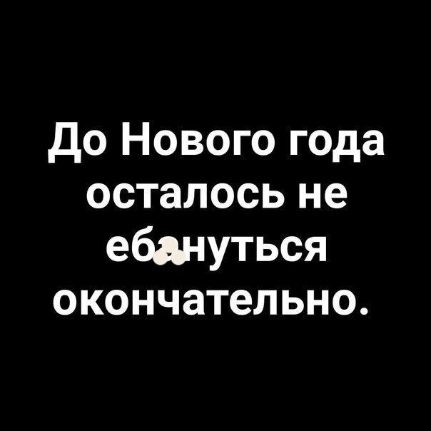 до Нового года осталосьне ебануться окончательно