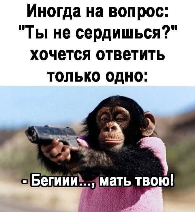 Иногда на вопрос Ты не сердишься хочется ответить ТОЛЬКО ОДНО