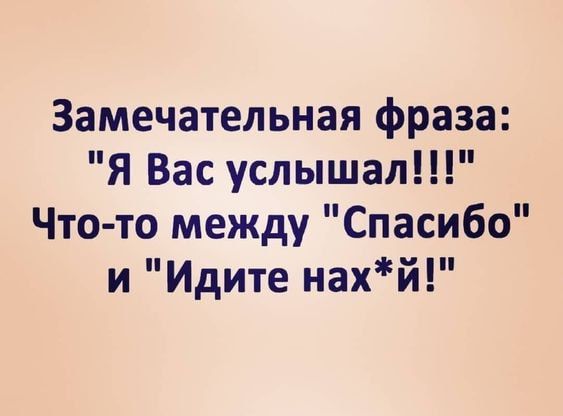 Замечательная фраза Я Вас услышал Что то между Спасибо и Идите нахй