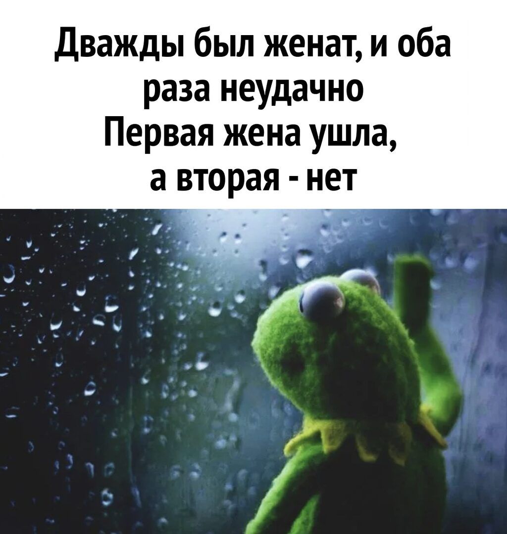 Дважды был женат и оба раза неудачно первая жена ушла а вторая НЕТ