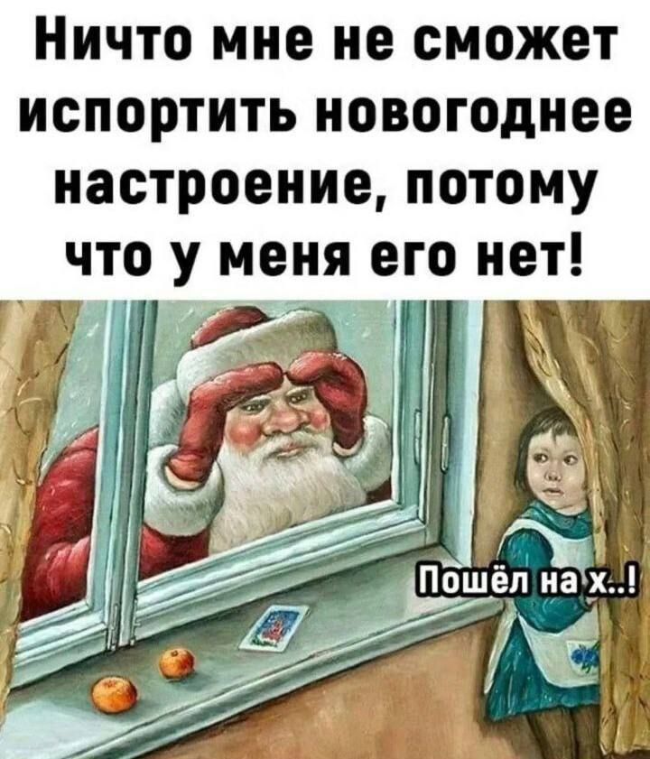 Ничто мне не сможет испортить новогоднее настроение потому что у меня его нет г Э