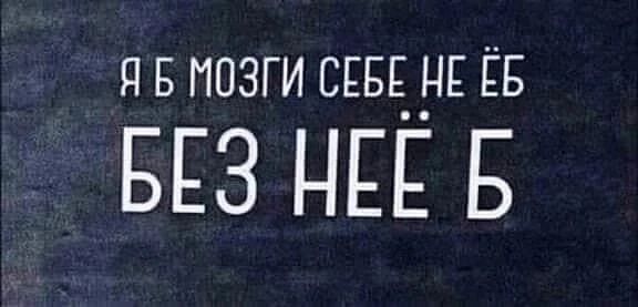 Я Б МОЗГИ СЕБЕ НЕ ЕБ БЕЗ НЕЕ Б