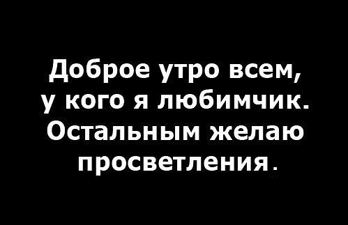 доброе утро всем у кого я любимчик Остальным желаю просветления