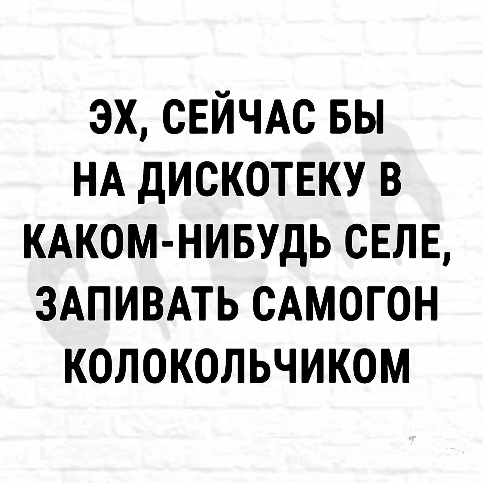 эх СЕЙЧАС вы НА дискотвку в КАКОМ НИБУДЬ свлв ЗАПИВАТЬ сАмогон колокольчиком