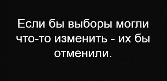 Если бы выборы могли что то изменить их бы отменили