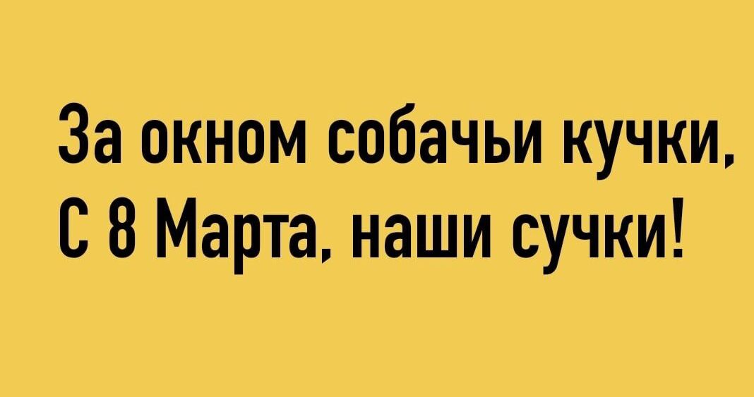 За окном собачьи кучки С 8 Марта наши сучки