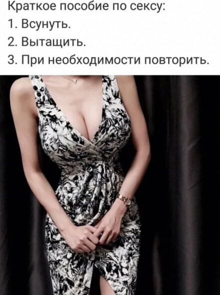 Краткое пособие по сексу 1 Всунуть 2 Вытащить 3 При необходимости повторить