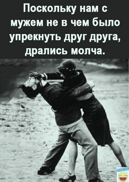 Поскольку нам с мужем не в чем было упрекнуть дРУг дРУГЗ дрались молча