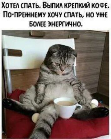 ХОТЕЛ СПАТЬ Выпил КРЕПКИЙ КОФЕ ПОПРЕМНЕМУ ХОЧУ СПАТЬ НО УЖЕ БОАЕЕ ЭНЕРГИЧНО