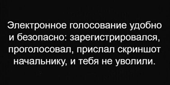 Электронное голосование удобно и безопасно зарегистрировапся проголосовал прислал скриншот начальнику и тебя не уволили