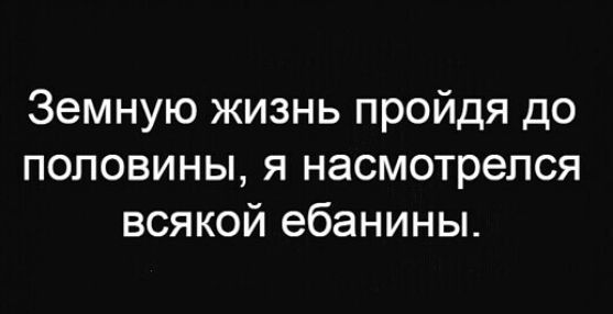 Земную жизнь пройдя до половины я насмотрелся всякой ебанины