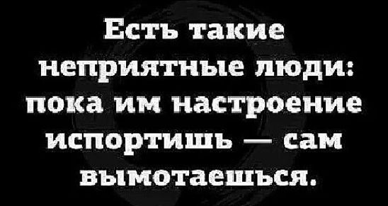 Есть такие неприятные люди пока им настроение испортишь сам вымотаещься