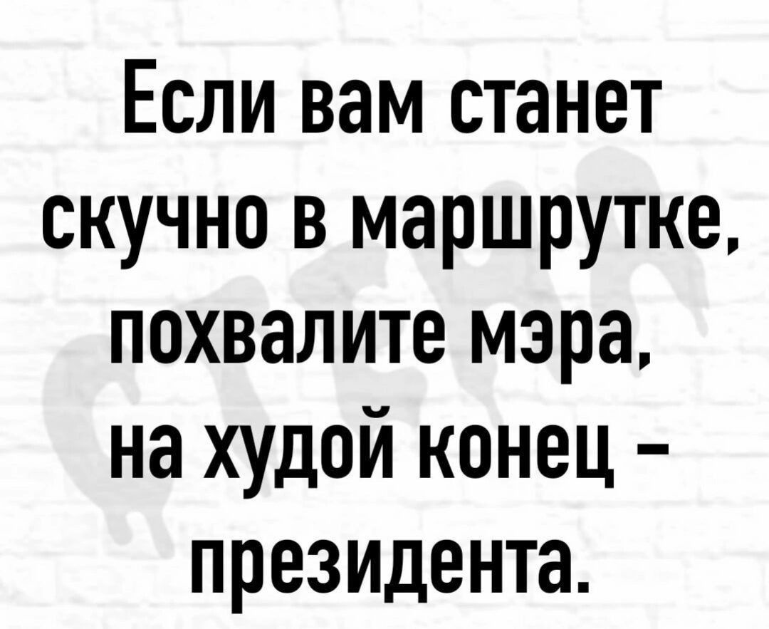 Если вам станет скучно в маршрутке похвалите мэра на худой конец президента