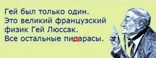 Гей был только один Это великий французский физик Гей Пюссак Все спальные питрасы