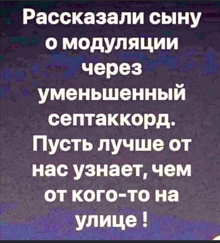 Рассказали сыну 0 модуляции через уменьшенный септаккорд Пусть лучше от нас узнает чем от кого то на улице