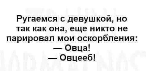 Ругаемся девушкой но так как она еще никто не парировал мои оскорбления Овца Овцееб