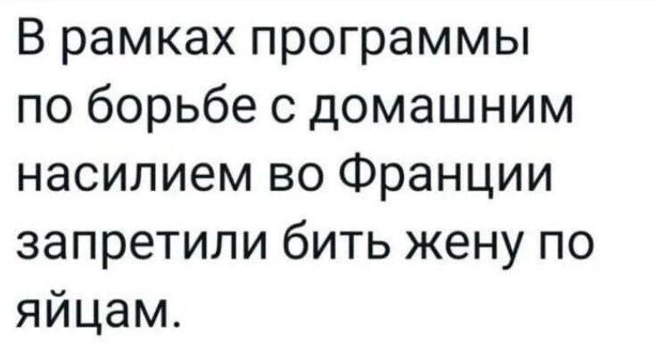 В рамках программы по борьбе с домашним насилием во Франции запретили бить жену по яйцам